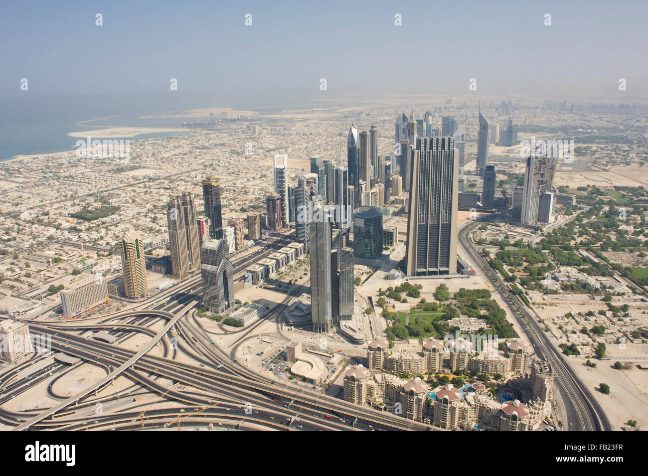 aerial view of Dubai CBD Stock Photo Alamy
