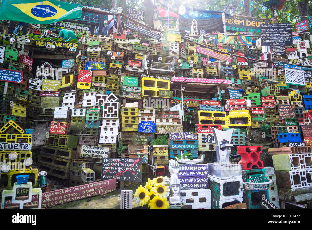 Project Morrinho, Vila Pereira da Silva favela, Pereirão, Laranjeiras neighborhood, Rio de Janeiro, Brazil Stock Photo