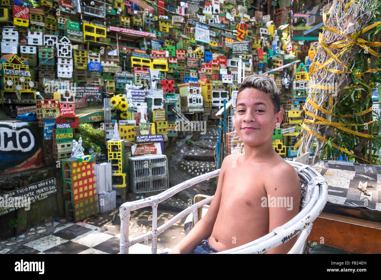 Project Morrinho, Young apprentice, Vila Pereira da Silva favela, Pereirão, Laranjeiras neighborhood, Rio de Janeiro, Brazil Stock Photo