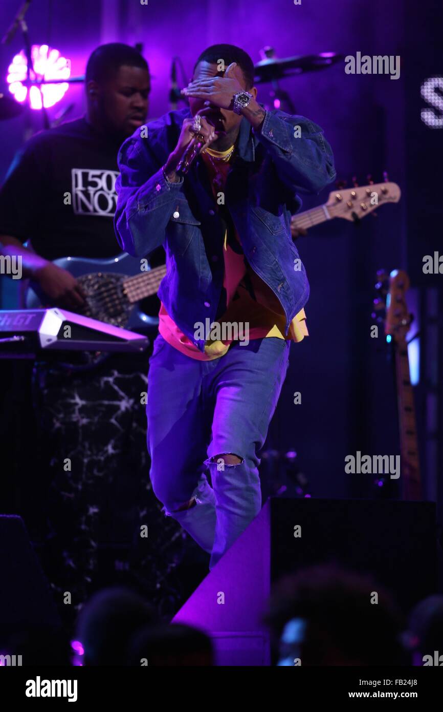 Rick Ross and Chris Brown seen performing together on Jimmy Kimmel Live ...