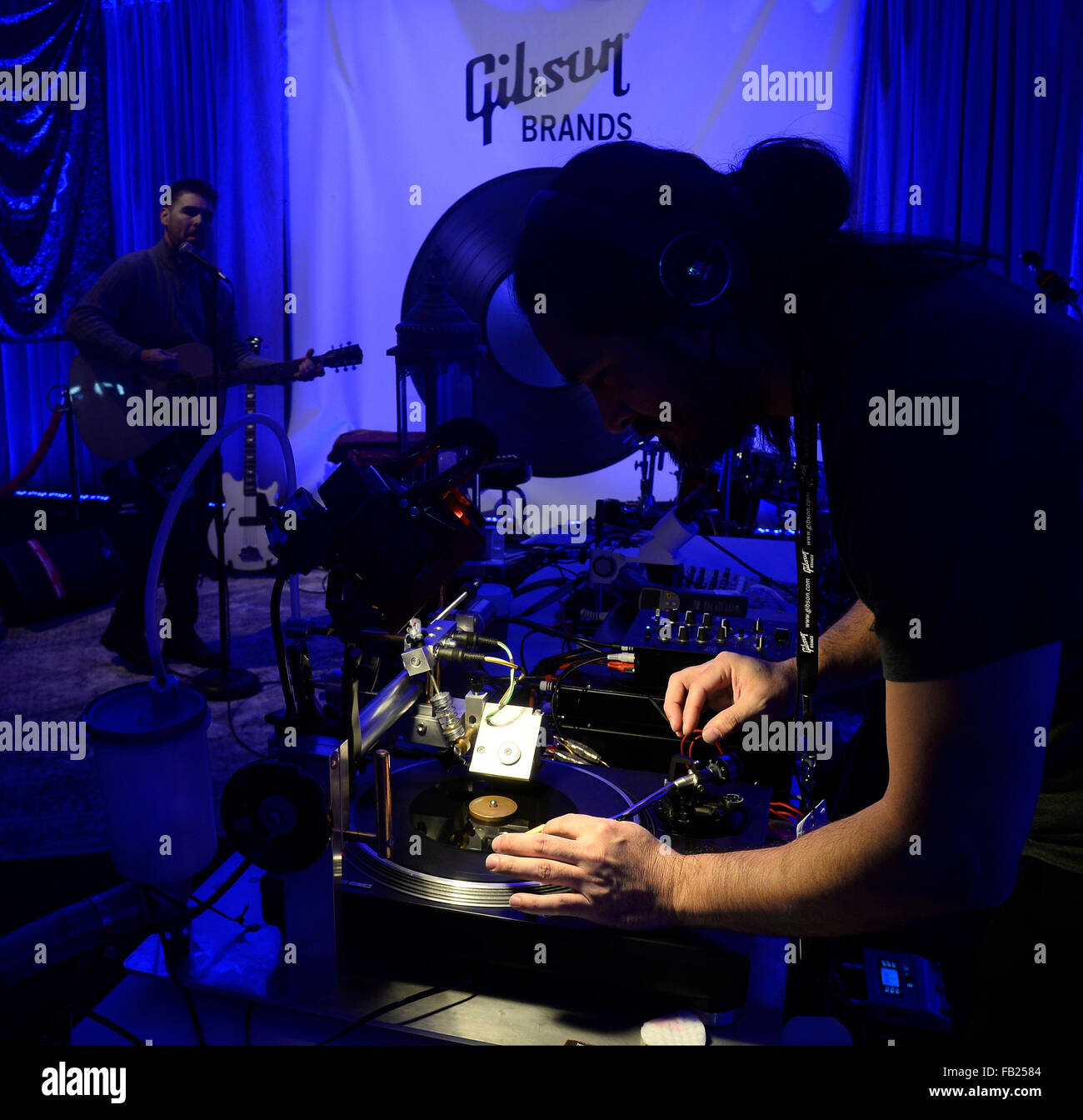 Las Vegas NV, USA. 7th Jan, 2016. Gibson guitars booth shows