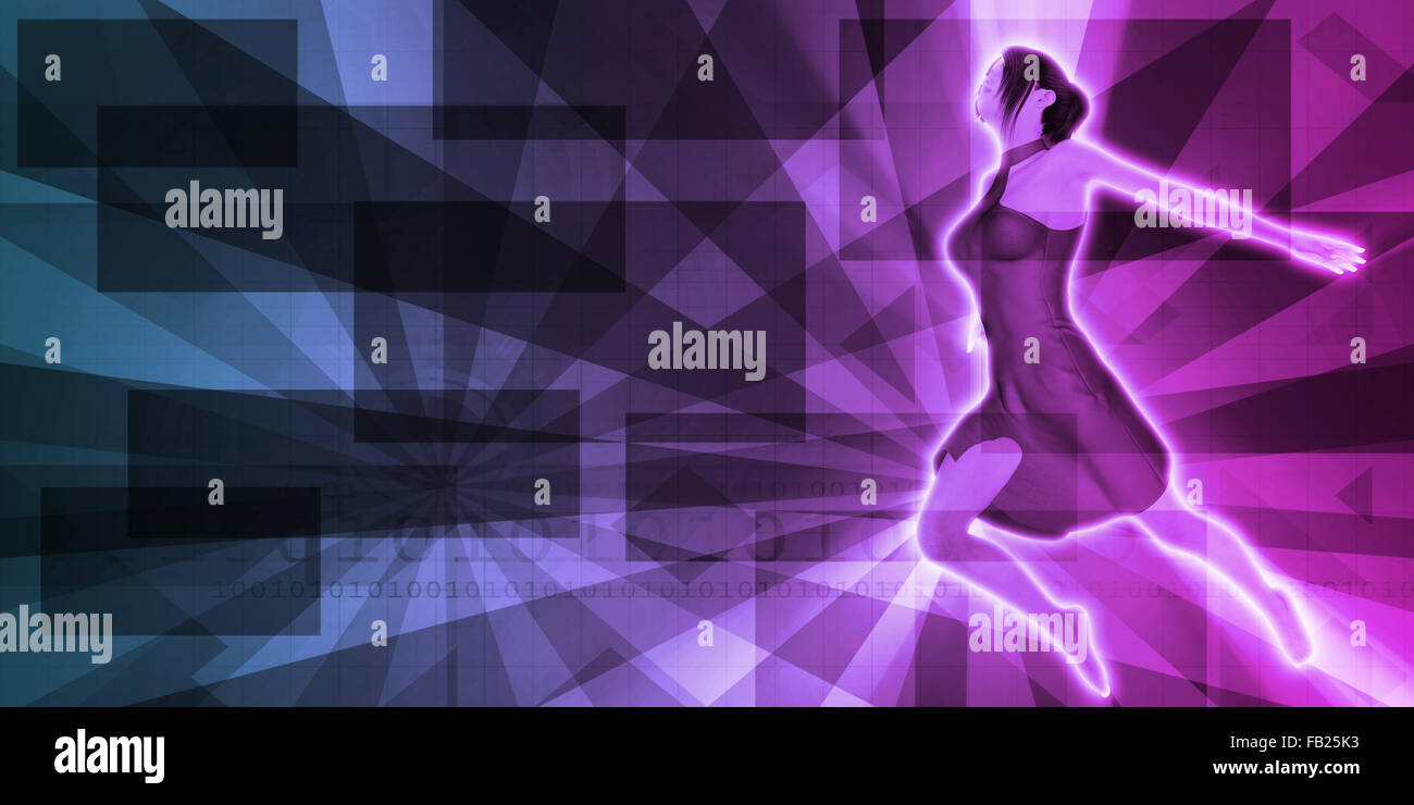 Carefree Woman Jumping as a Abstract Background Stock Photo - Alamy