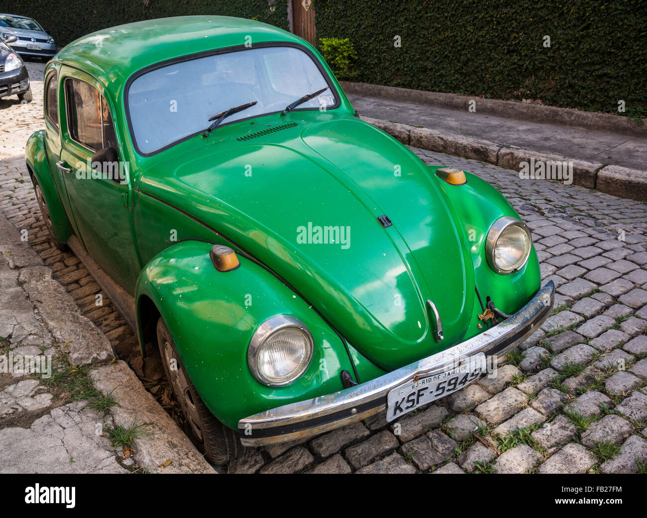 Volkswagen beetle car, Santa Teresa neighbourhood, Rio de Janeiro, Brazil Stock Photo