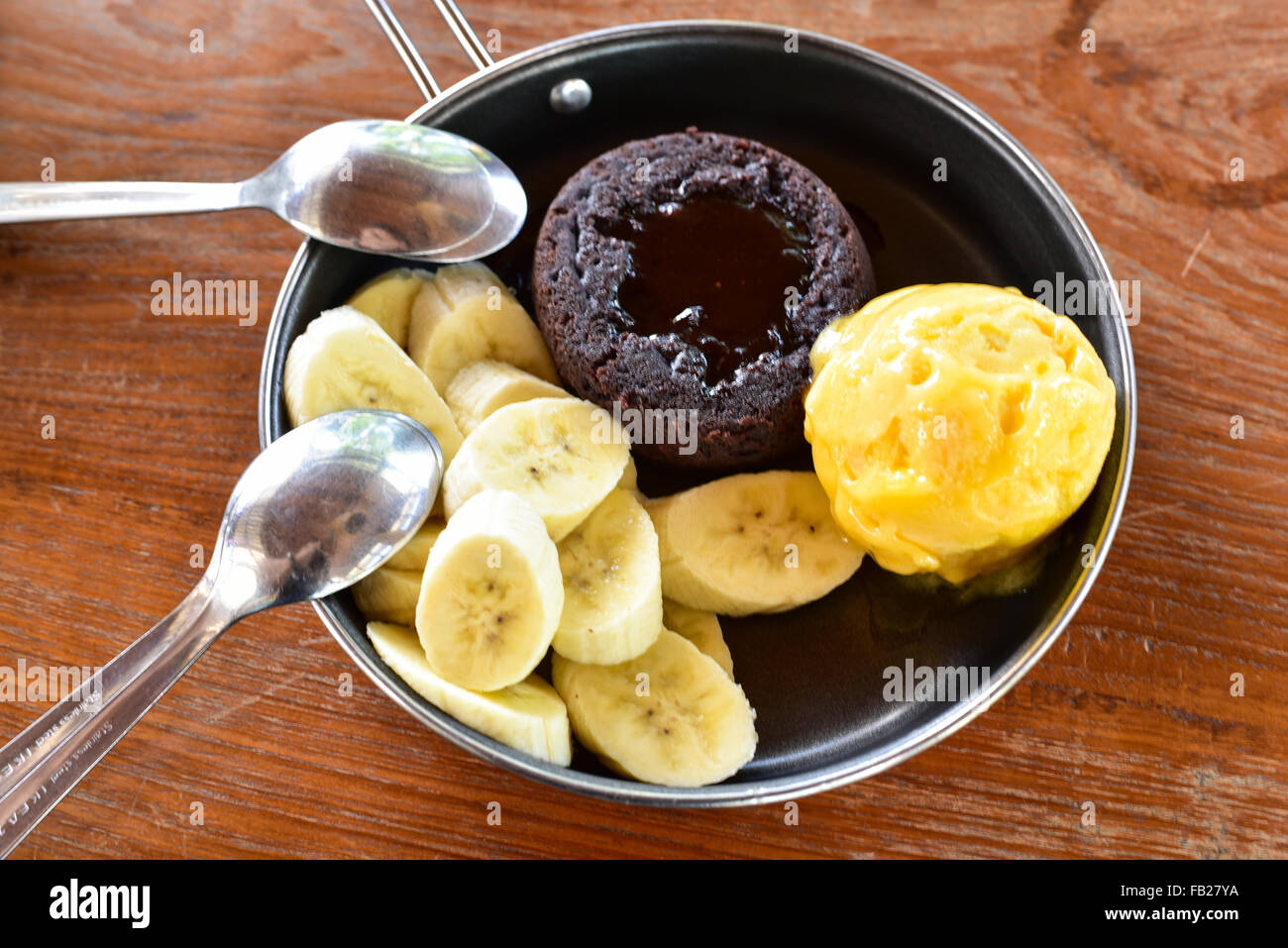 Ice cream banana chocolate Stock Photo - Alamy