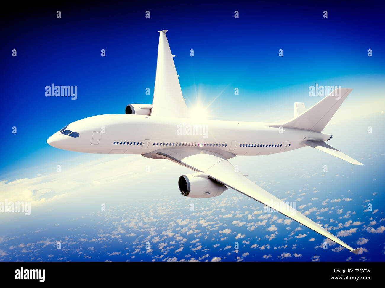 Aircraft Midair Public Transportation Flying concept Stock Photo