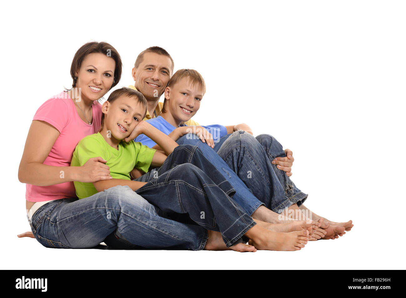 cute family in colorful Stock Photo - Alamy