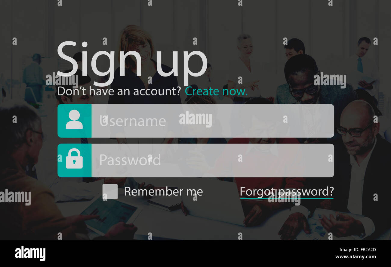Sign Up Member Join Registration Account Submit Concept Stock Photo - Alamy
