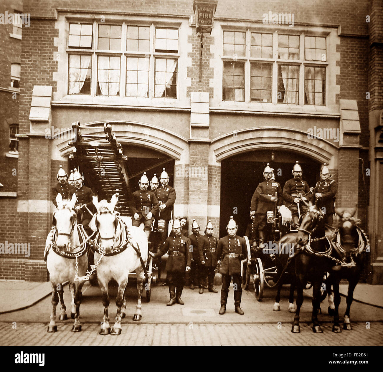 London County Council Fire Brigade - Victorian period Stock Photo