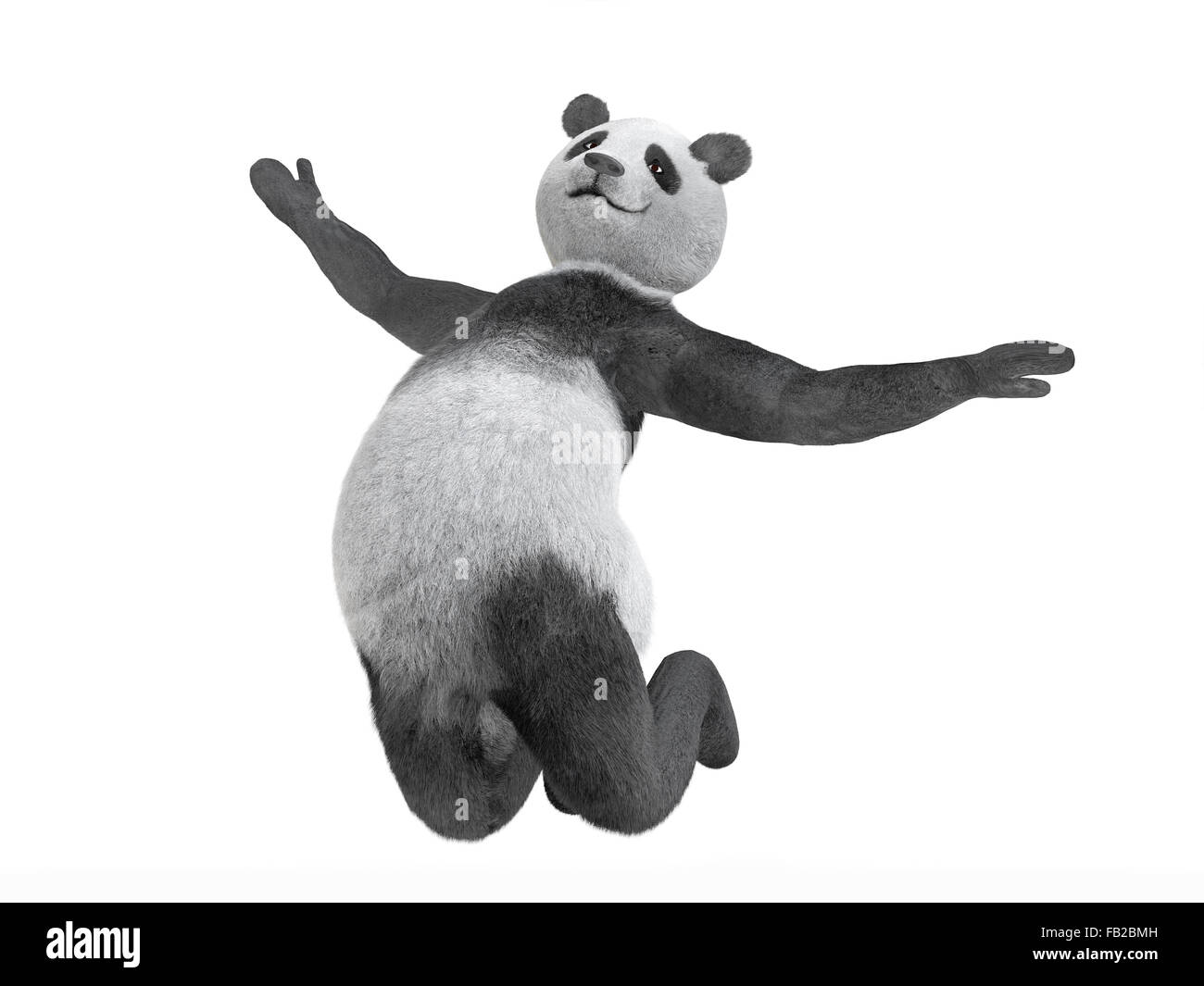animal character personage panda doing yoga Stock Photo