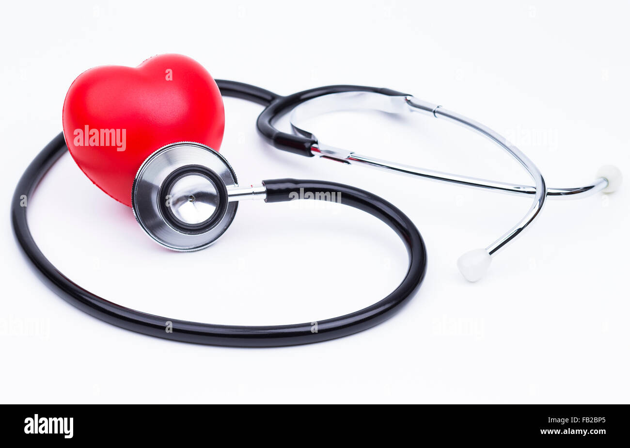 Stethoscope with heart isolated on white (concept Stock Photo Alamy