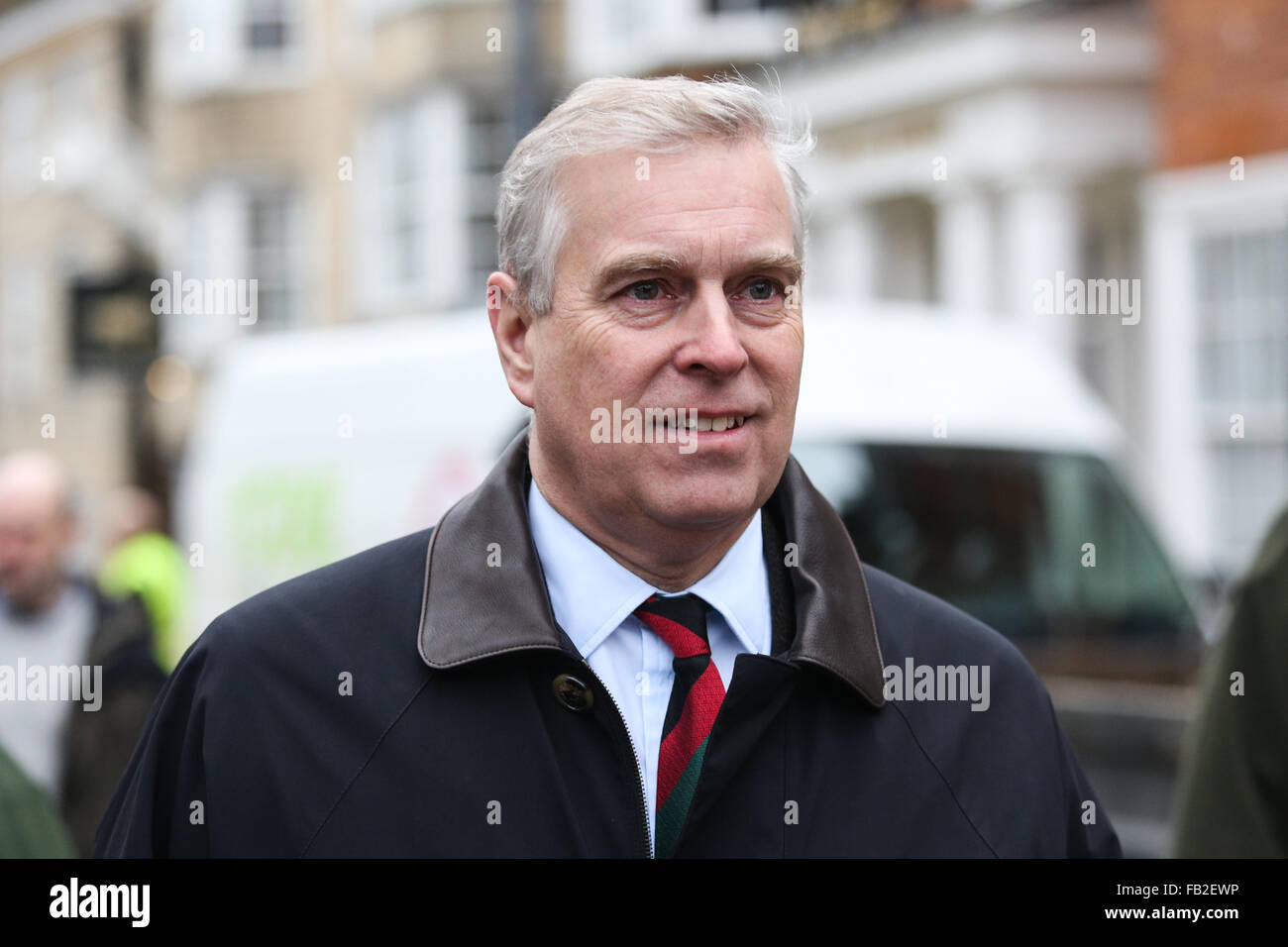 Prince Andrew, The Duke of York, (Mountbatten-Windsor), visits the town of Tadcaster in North Yorkshire to see the damage caused by flooding. Stock Photo