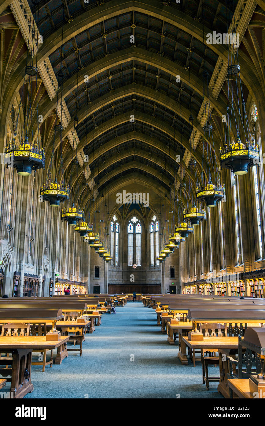 Graduate Reading Room in the Suzzallo Library, University of Washington, Seattle, Washington, USA Stock Photo
