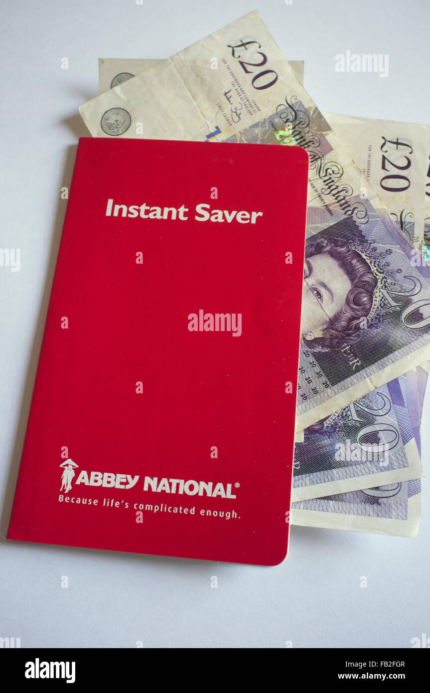 Abbey National savings book: Because life's complicated enough Stock Photo