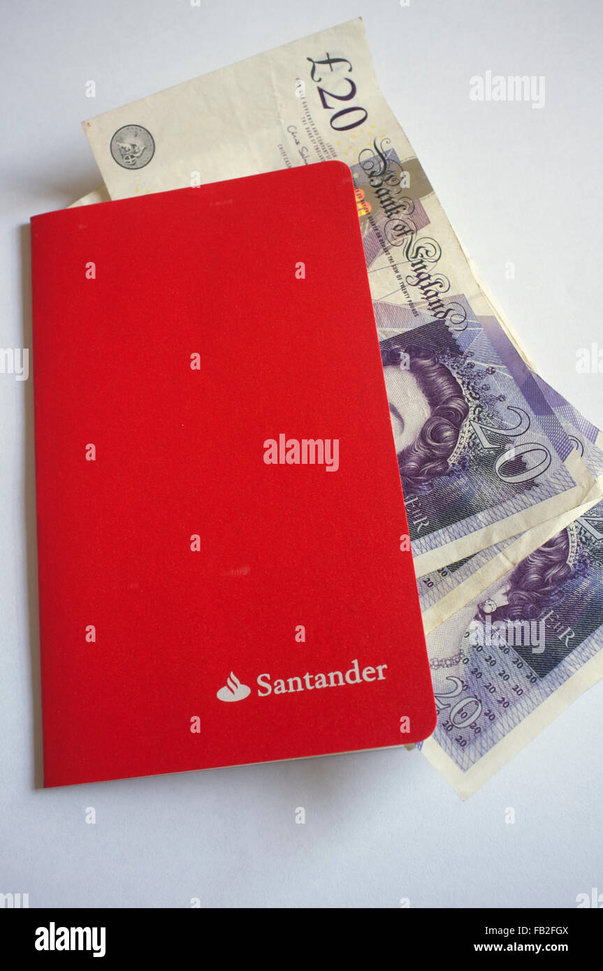 Santander savings book Stock Photo