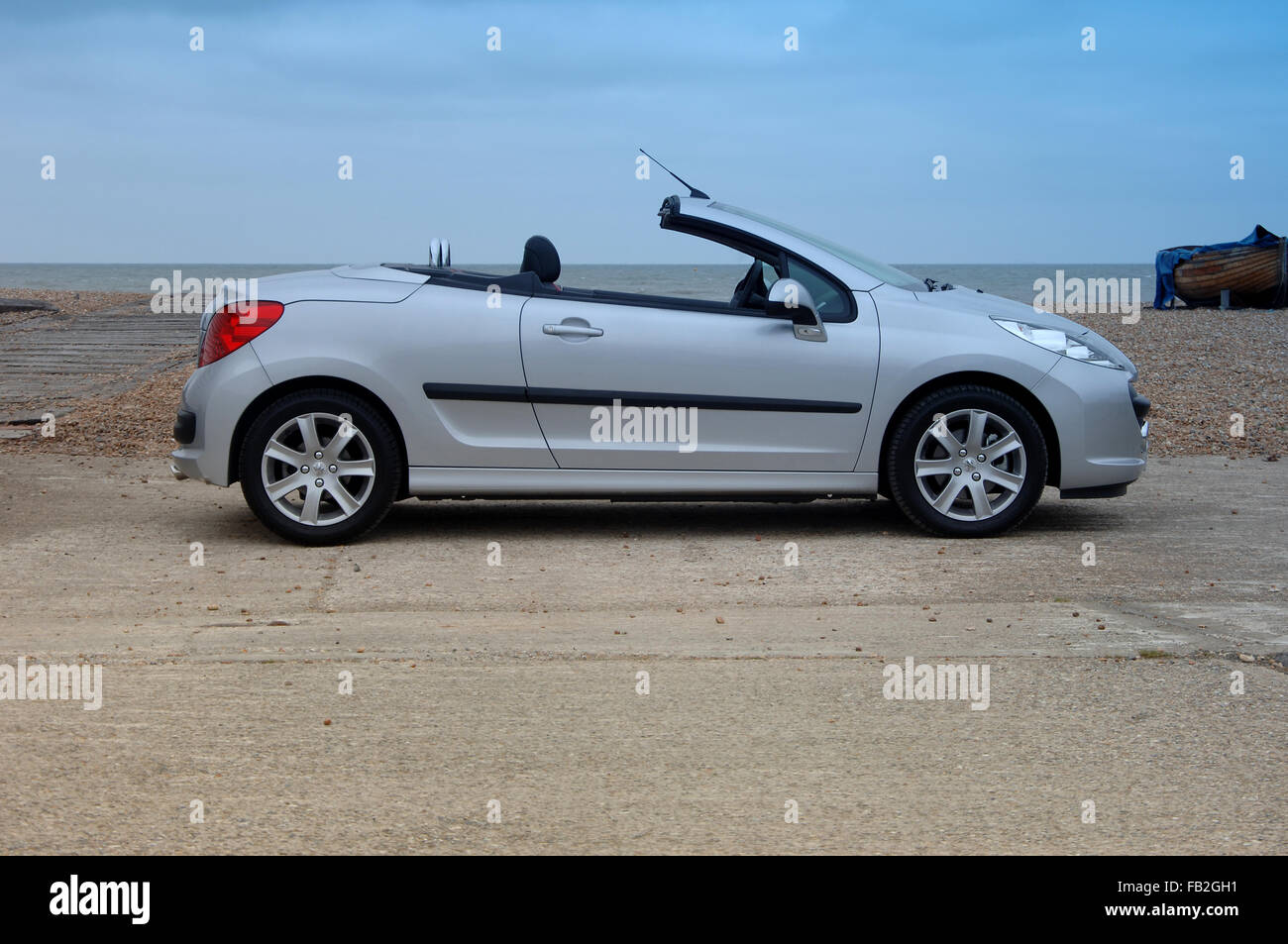 Peugeot 206 CC (Coupe Convertible) open top car with folding metal roof Stock Photo