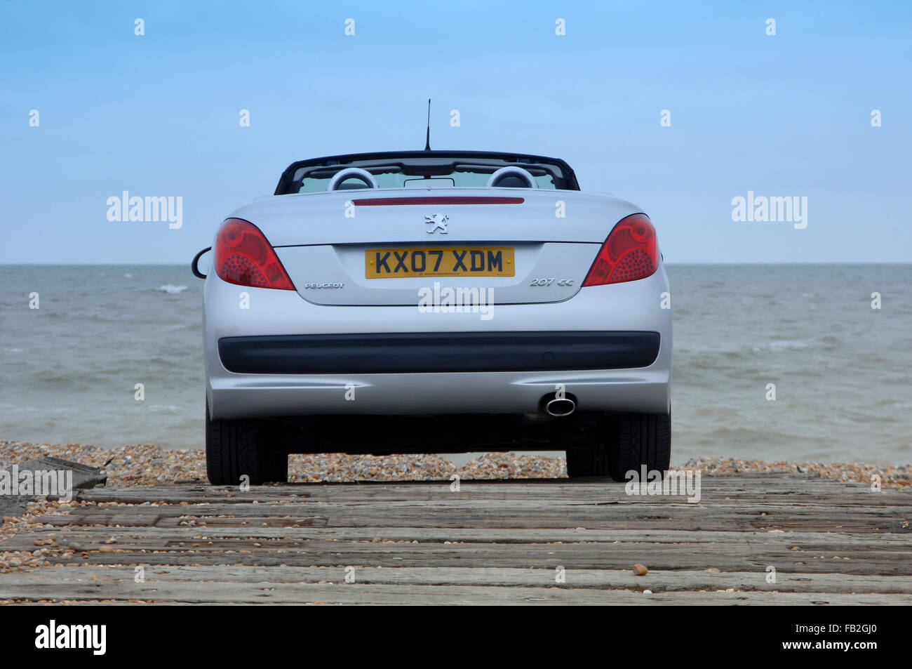 Peugeot 206 CC (Coupe Convertible) open top car with folding metal roof Stock Photo
