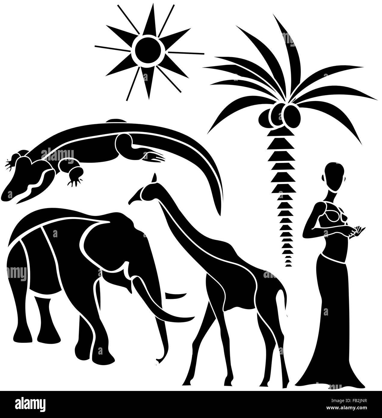 African Paintings In Black And White