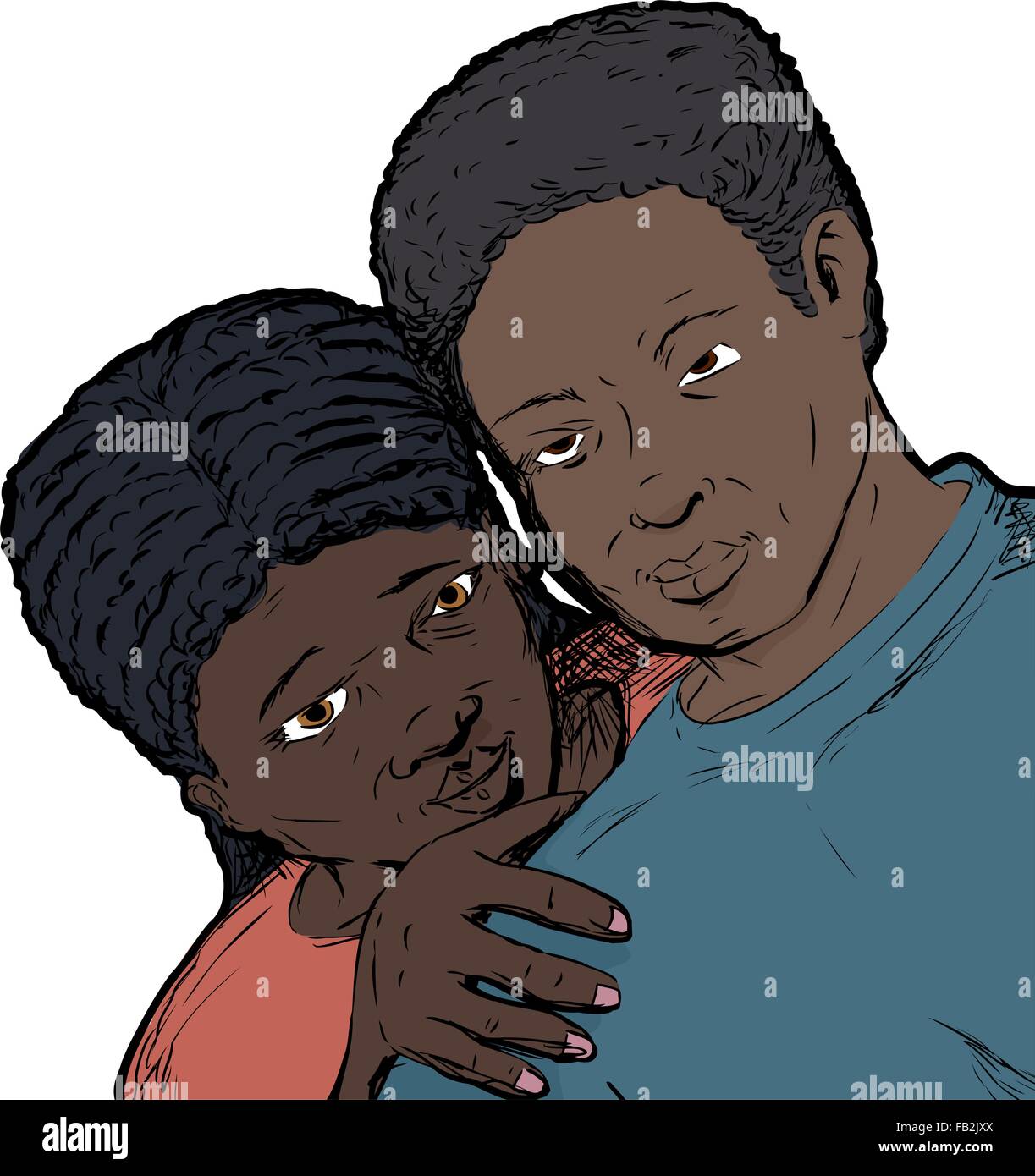 Loving young African couple over white background Stock Vector Image ...