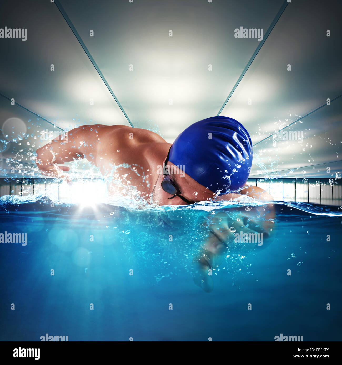 Professional swimmer Stock Photo