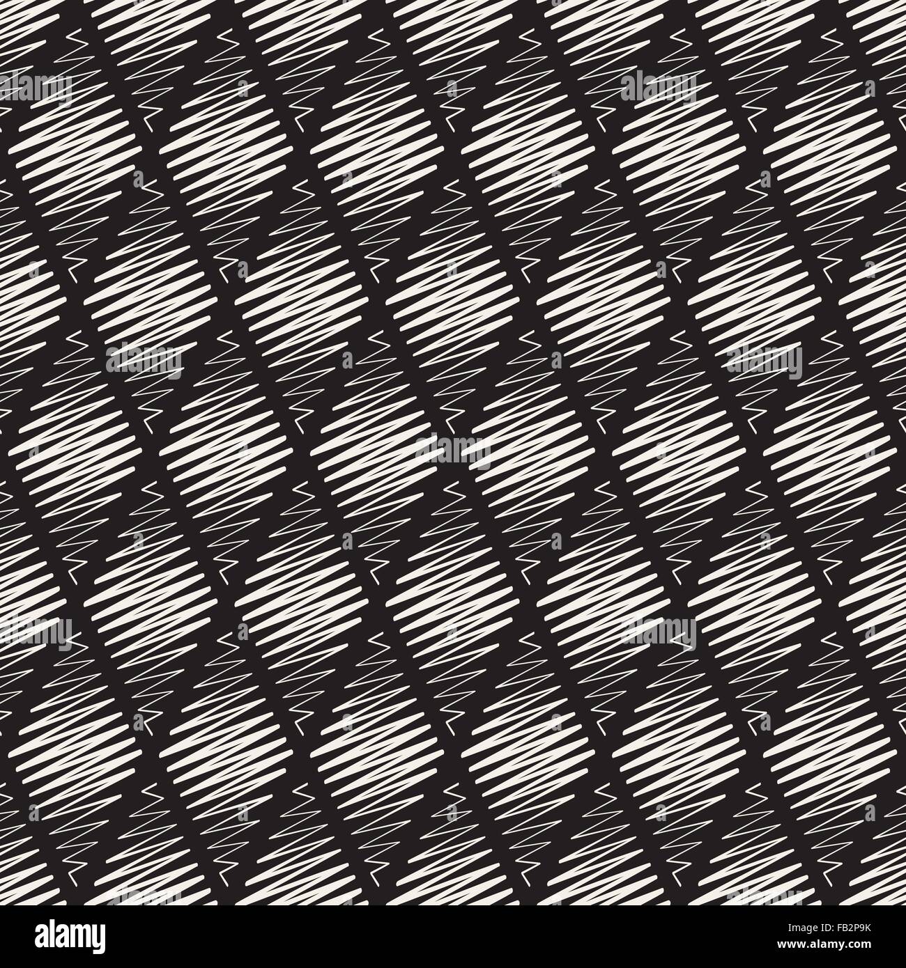 Vector Seamless Black and White Rhombus Shape Scribble Line Pattern ...
