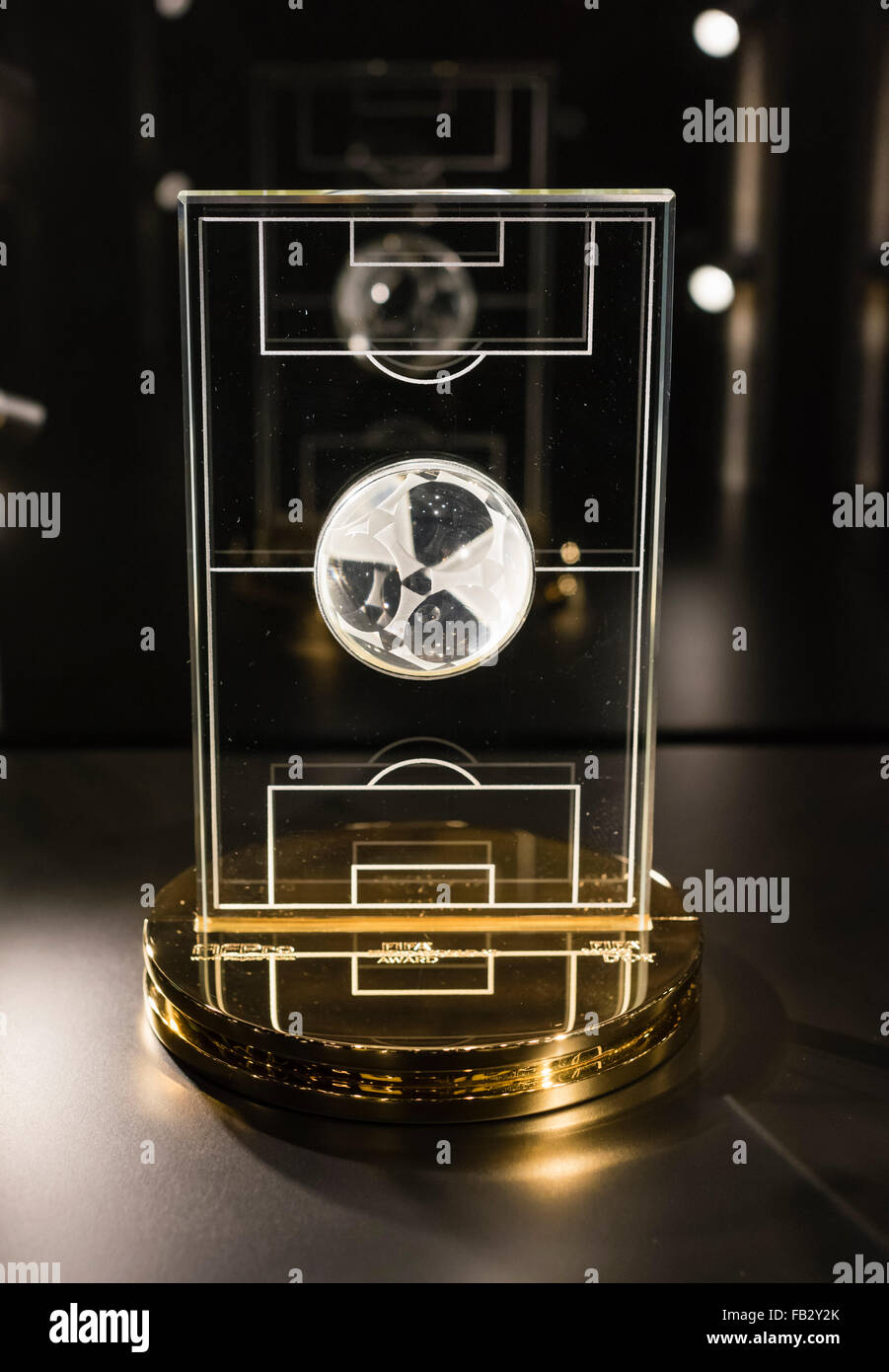 FIFA 'FIFPro World XI Award' trophy for the 11 best players of the year. Stock Photo