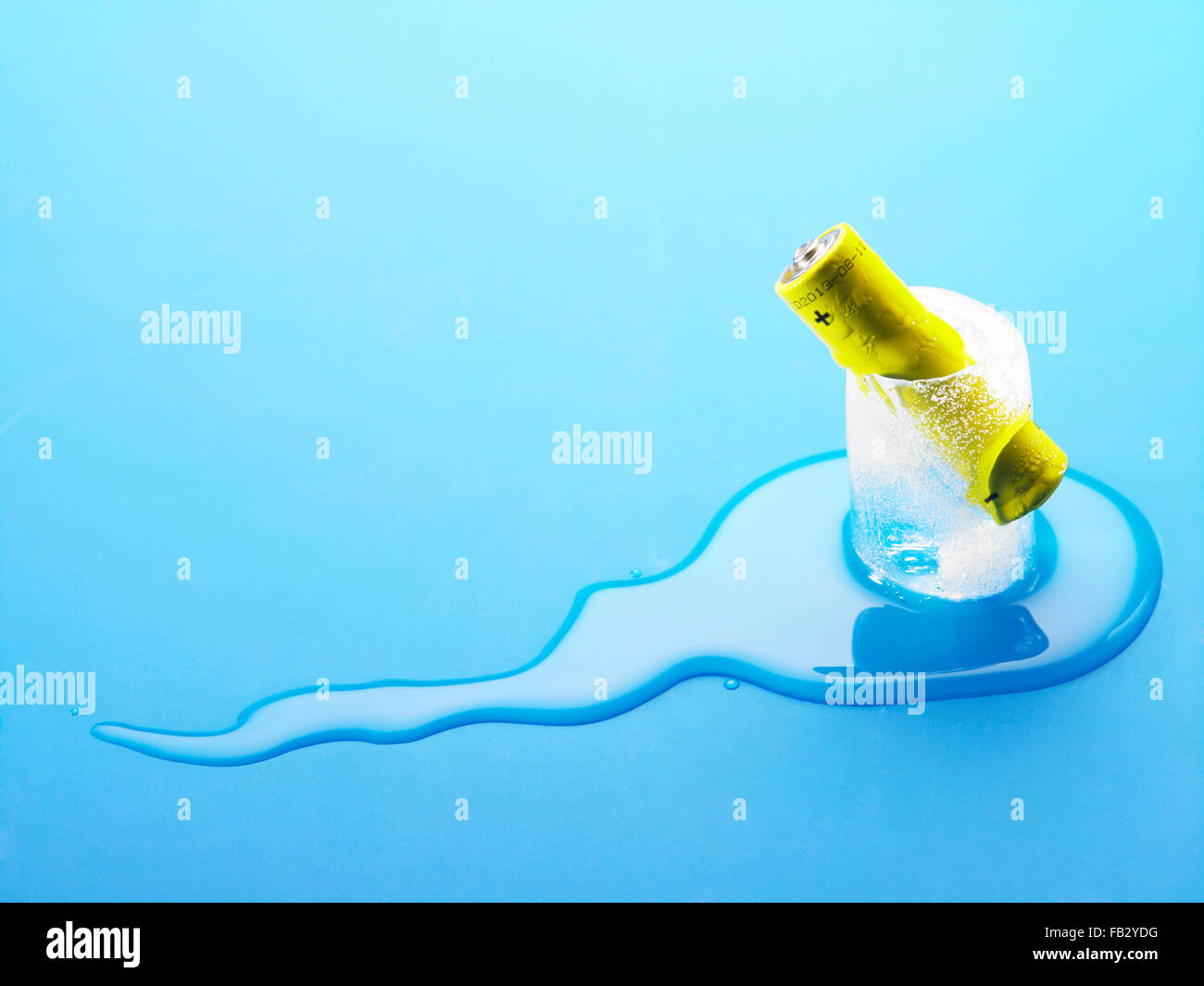 battery frozen in the low regree Stock Photo Alamy