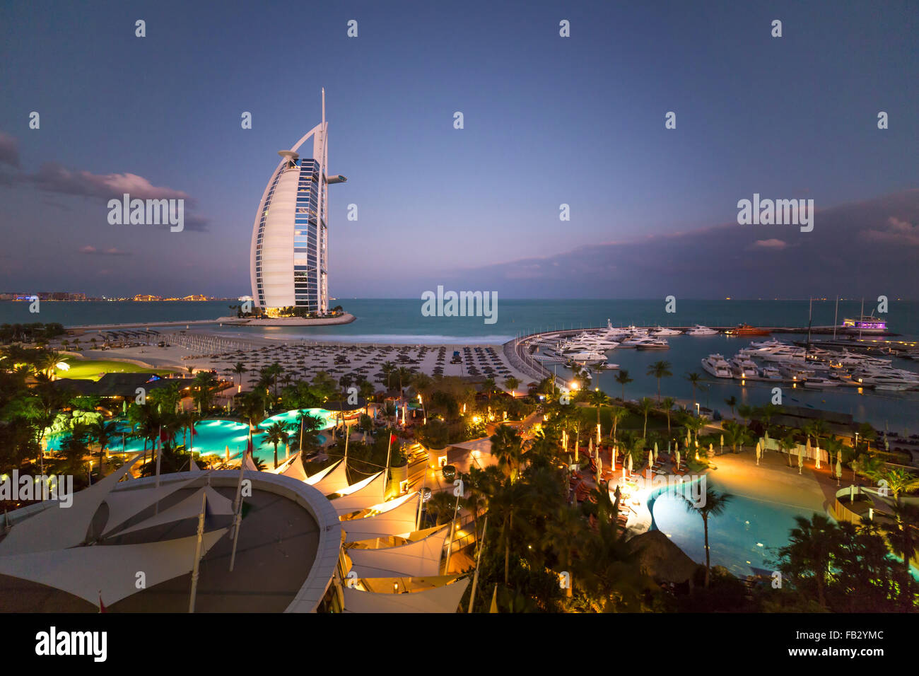 Jumeirah Beach, Burj Al Arab Hotel, Dubai, United Arab Emirates, Middle East Stock Photo
