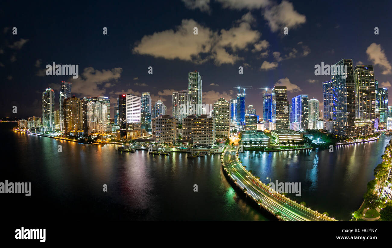 View from Brickell Key, a small island covered in apartment towers