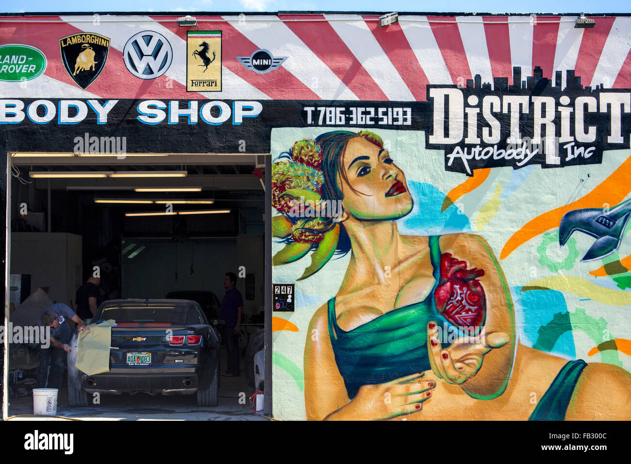 Graffiti street art in the Wynwood Art District of Miami, Florida, USA Stock Photo