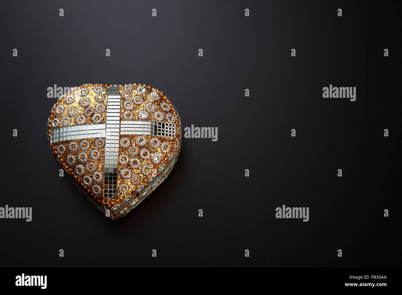 heart shape gift box on the plain background Stock Photo