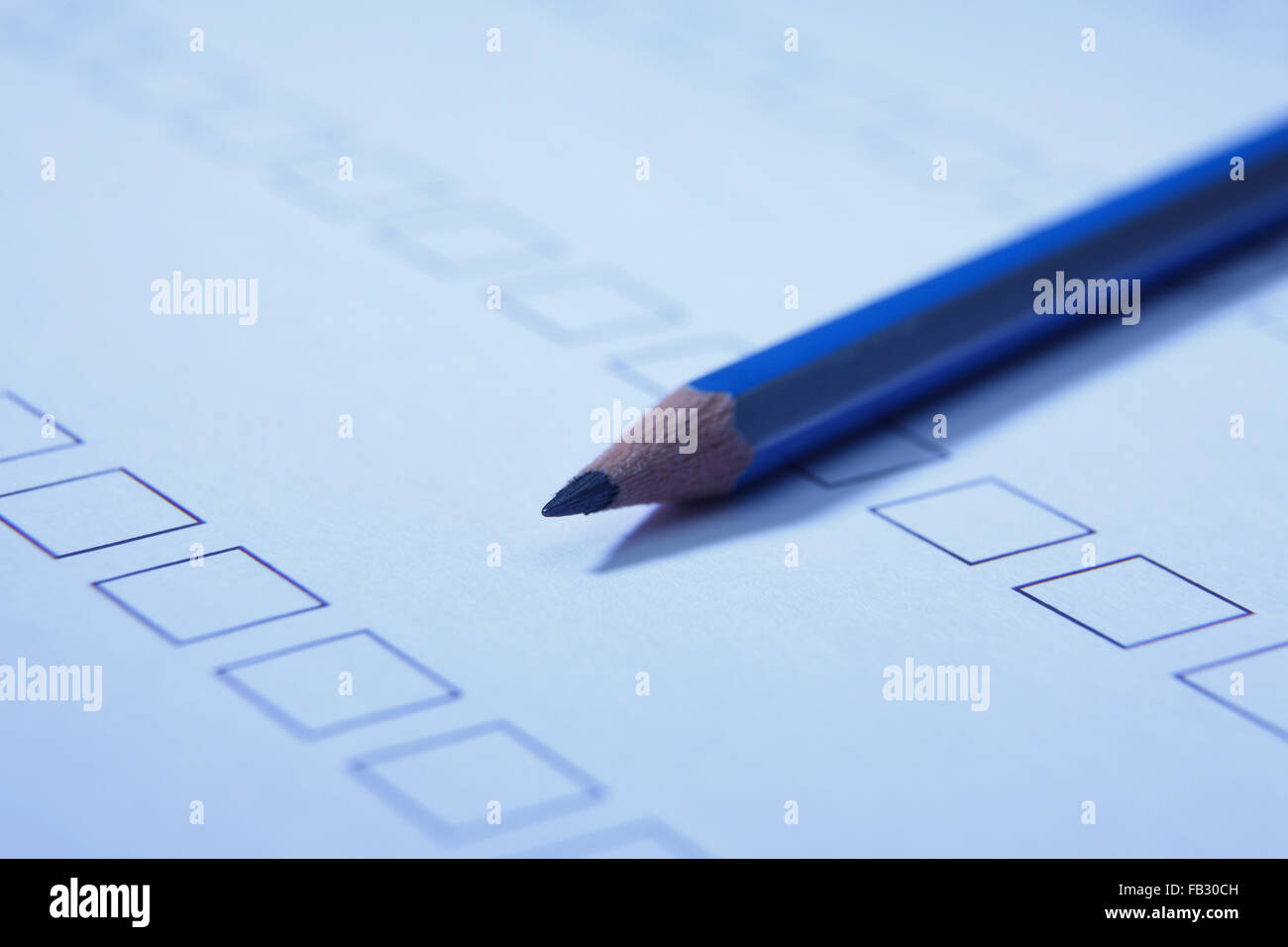 pencil on the survey form Stock Photo - Alamy