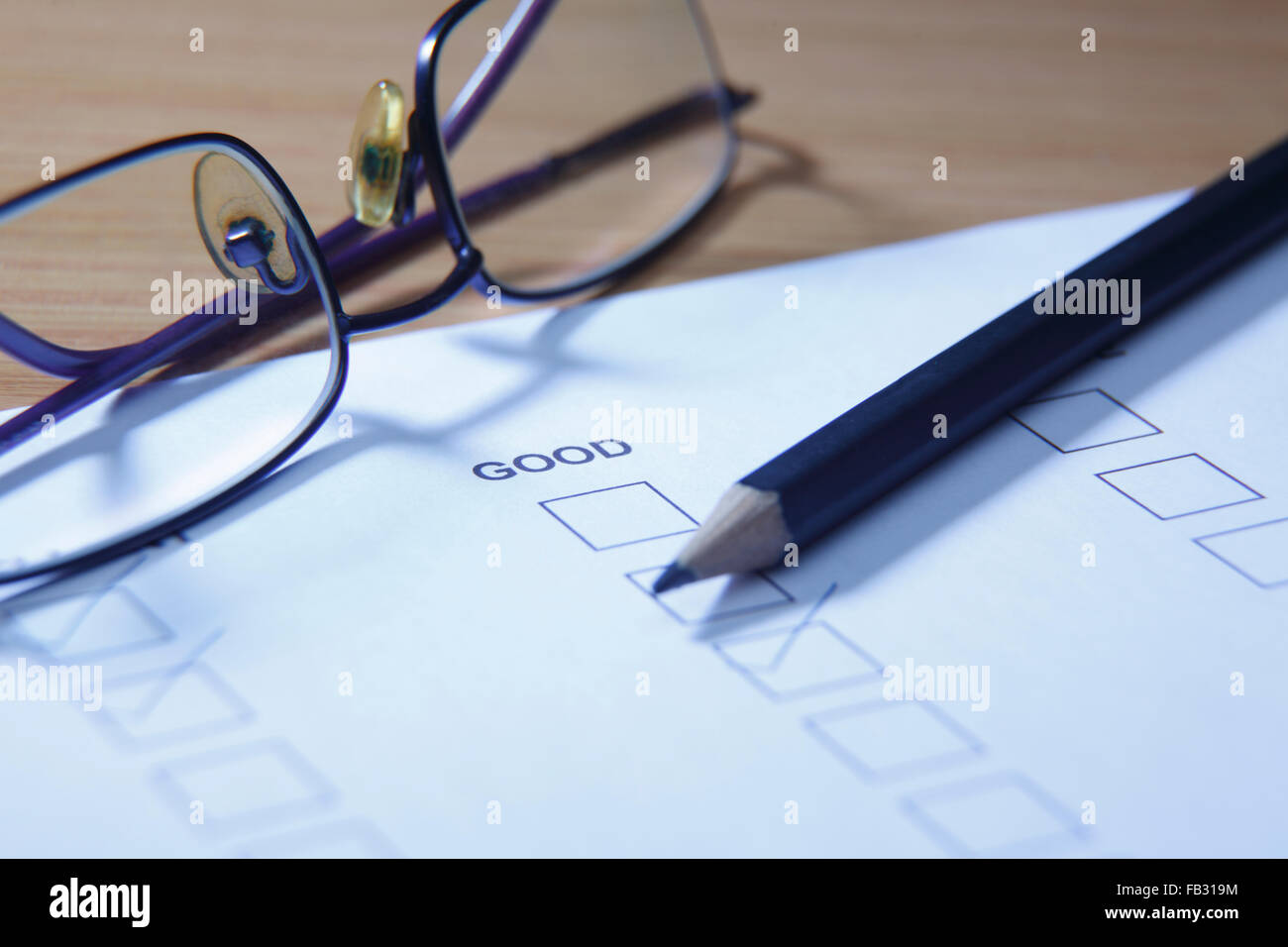 close up of the pencil on the survey form Stock Photo - Alamy