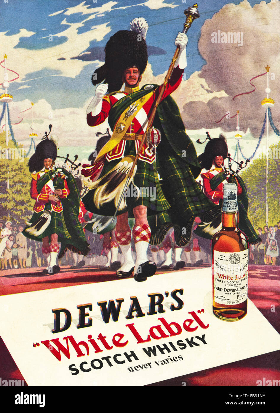 Advert for Dewar's " White Label " Whisky Single Wide Vintage Playing Card