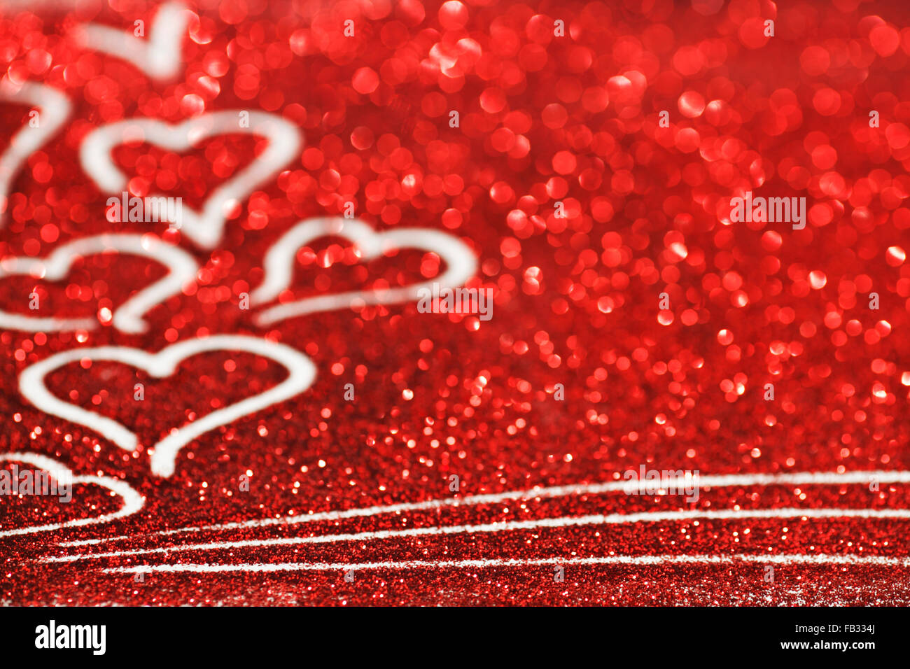 Red glitter background with hearts, valentines day design Stock Photo ...