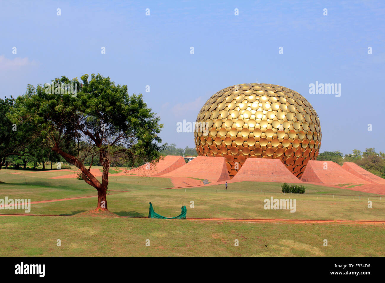 The Matrimandir at Auroville, initiated by the mother of the Shri Aurobindo Ashram. It is called soul of the city. Stock Photo