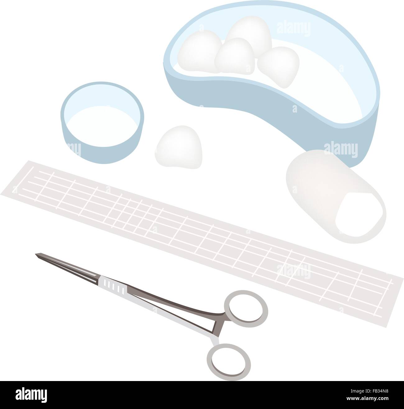 Medical Concept, Illustration of Wound Dressing or Wound Care Kit