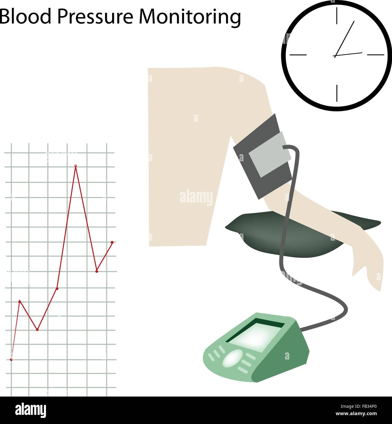Medical Concept, Illustration of Doctor Using Blood Pressure or