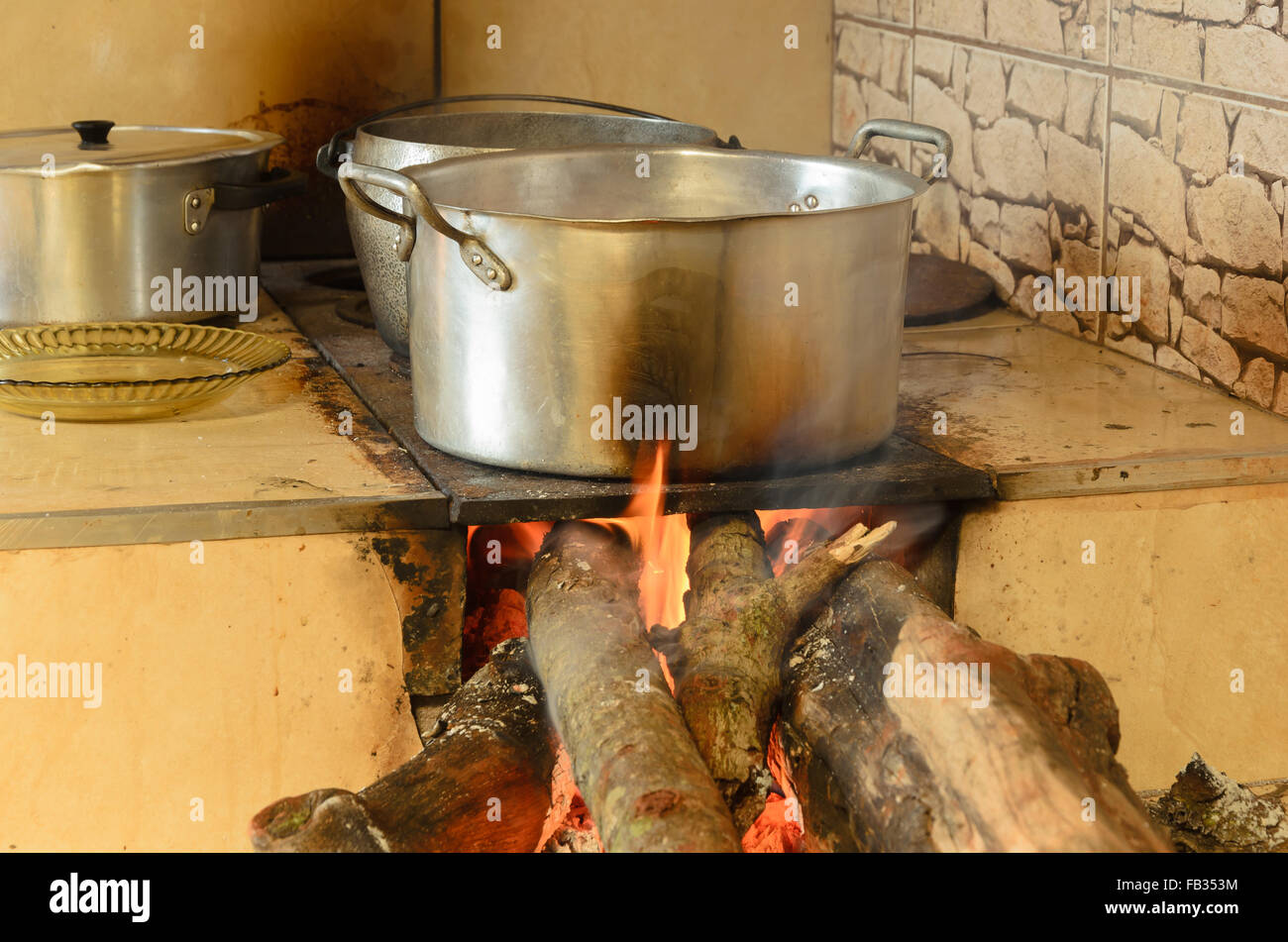 Brazilian typical wood stove Stock Photo