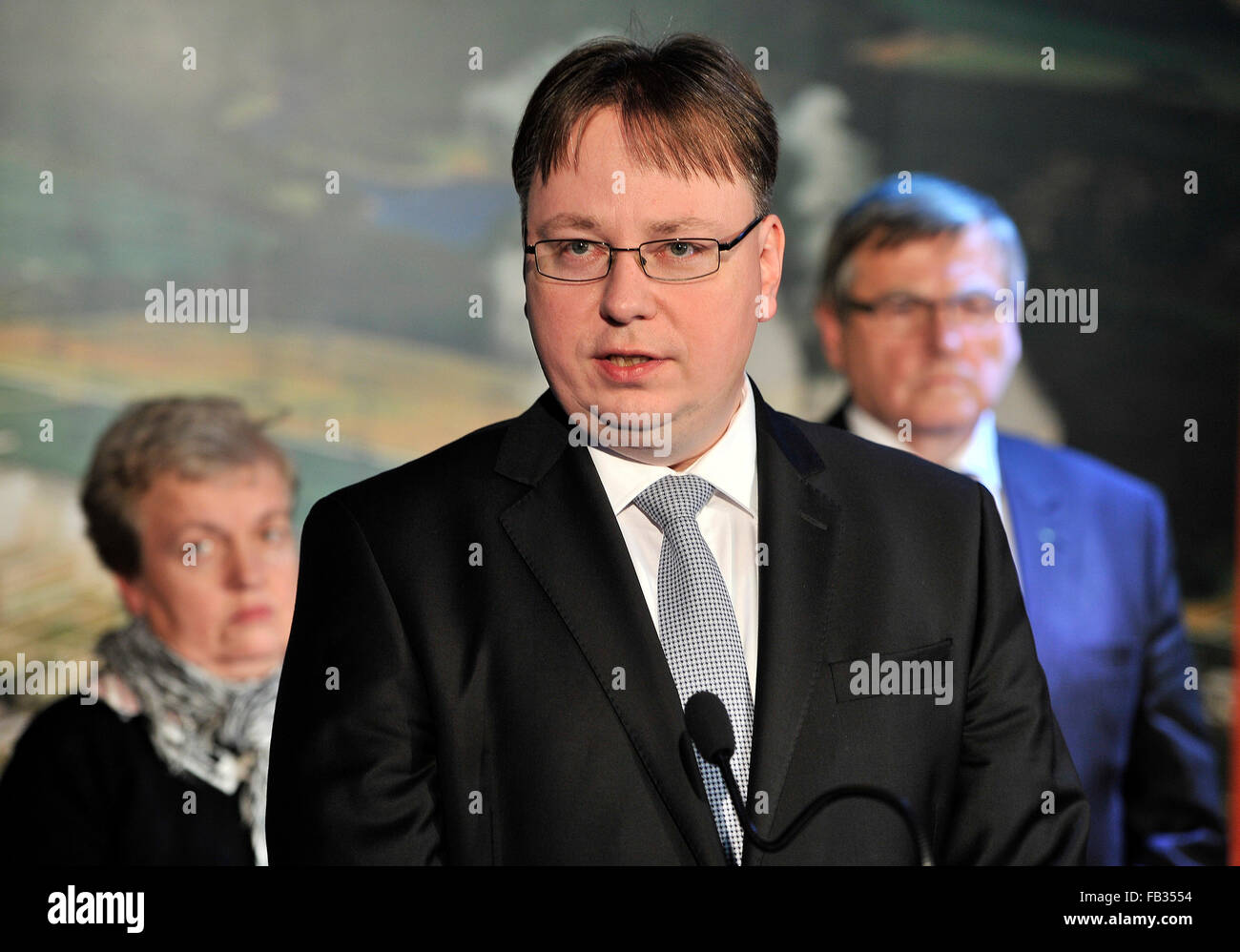 Unit 1 of nuclear power plant Dukovany should be restarted at the end of January and unit 2 by mid-February, power utility CEZ's production division head Ladislav Stepanek said at a press conference today, on Friday, January 8, 2016. CEZ has estimated losses caused by unplanned shutdowns at Dukovany at billions of crowns. Problems at Dukovany started at the beginning of autumn last year, when an inspection revealed that X-ray pictures of welds were of poor quality. Owing to this, unit 2 was taken offline on the night to September 18 and unit 3 a day later. Unit 1, which was shut down in line w Stock Photo