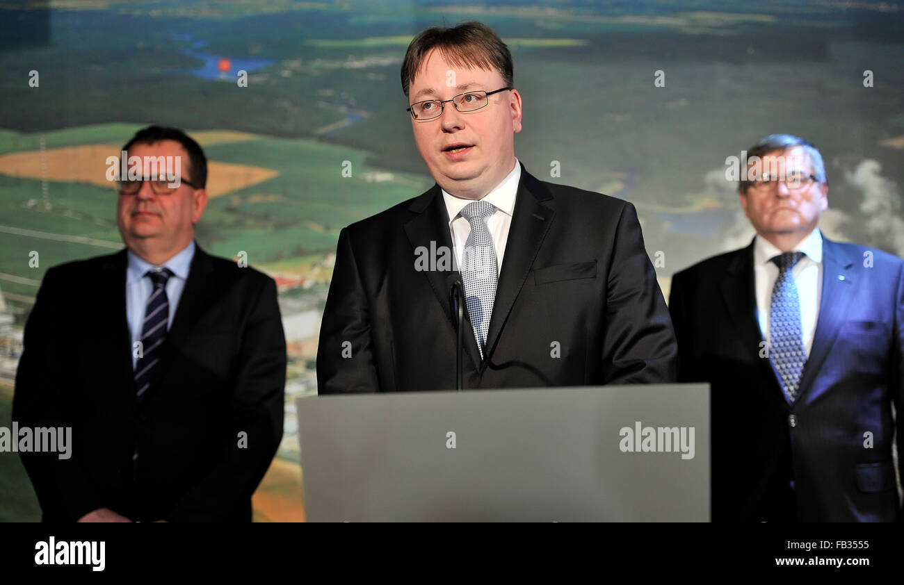 Unit 1 of nuclear power plant Dukovany should be restarted at the end of January and unit 2 by mid-February, power utility CEZ's production division head Ladislav Stepanek said at a press conference today, on Friday, January 8, 2016. CEZ has estimated losses caused by unplanned shutdowns at Dukovany at billions of crowns. Problems at Dukovany started at the beginning of autumn last year, when an inspection revealed that X-ray pictures of welds were of poor quality. Owing to this, unit 2 was taken offline on the night to September 18 and unit 3 a day later. Unit 1, which was shut down in line w Stock Photo
