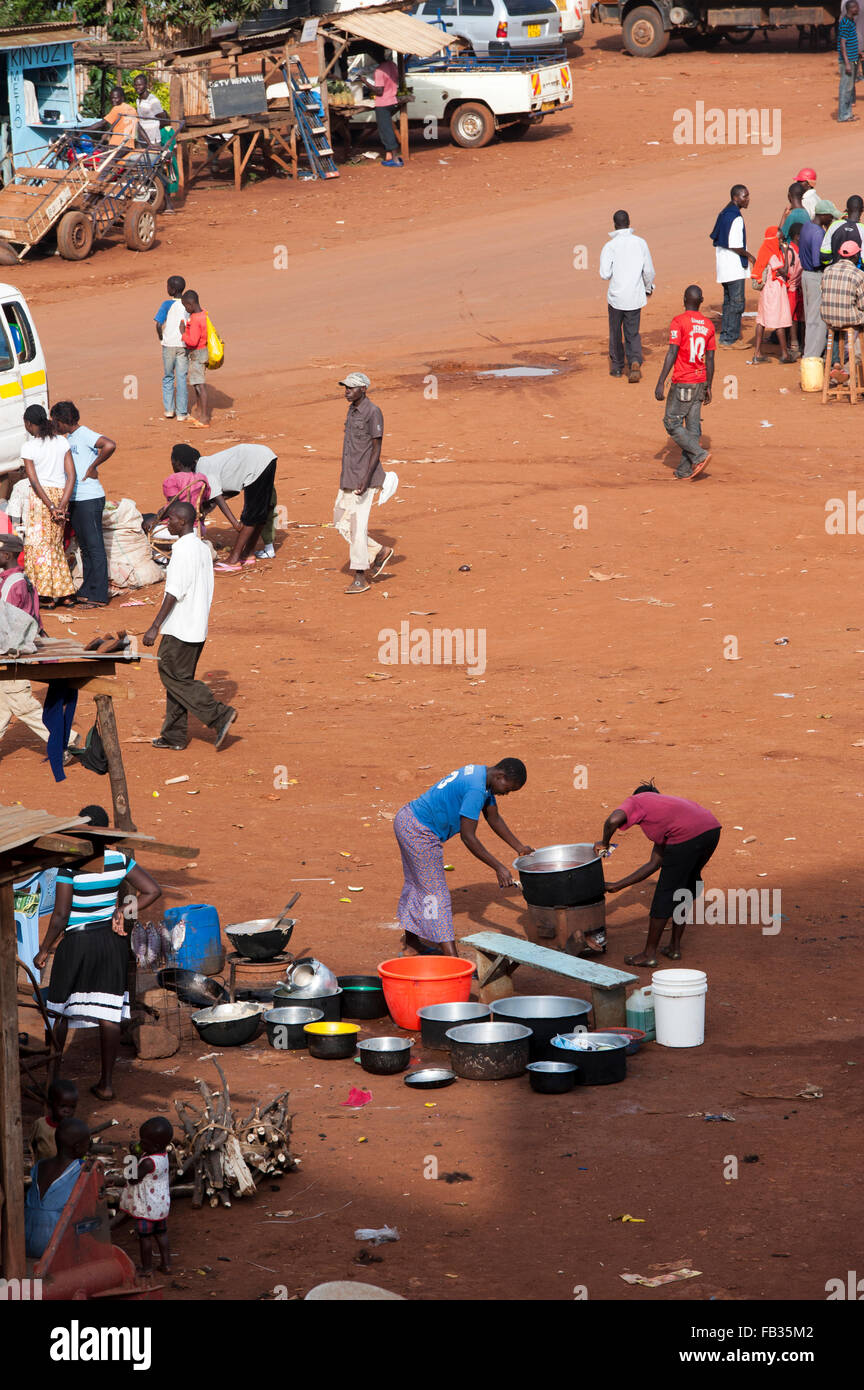 Busy border town of Bumala in Kenya, near the border with Uganda Stock