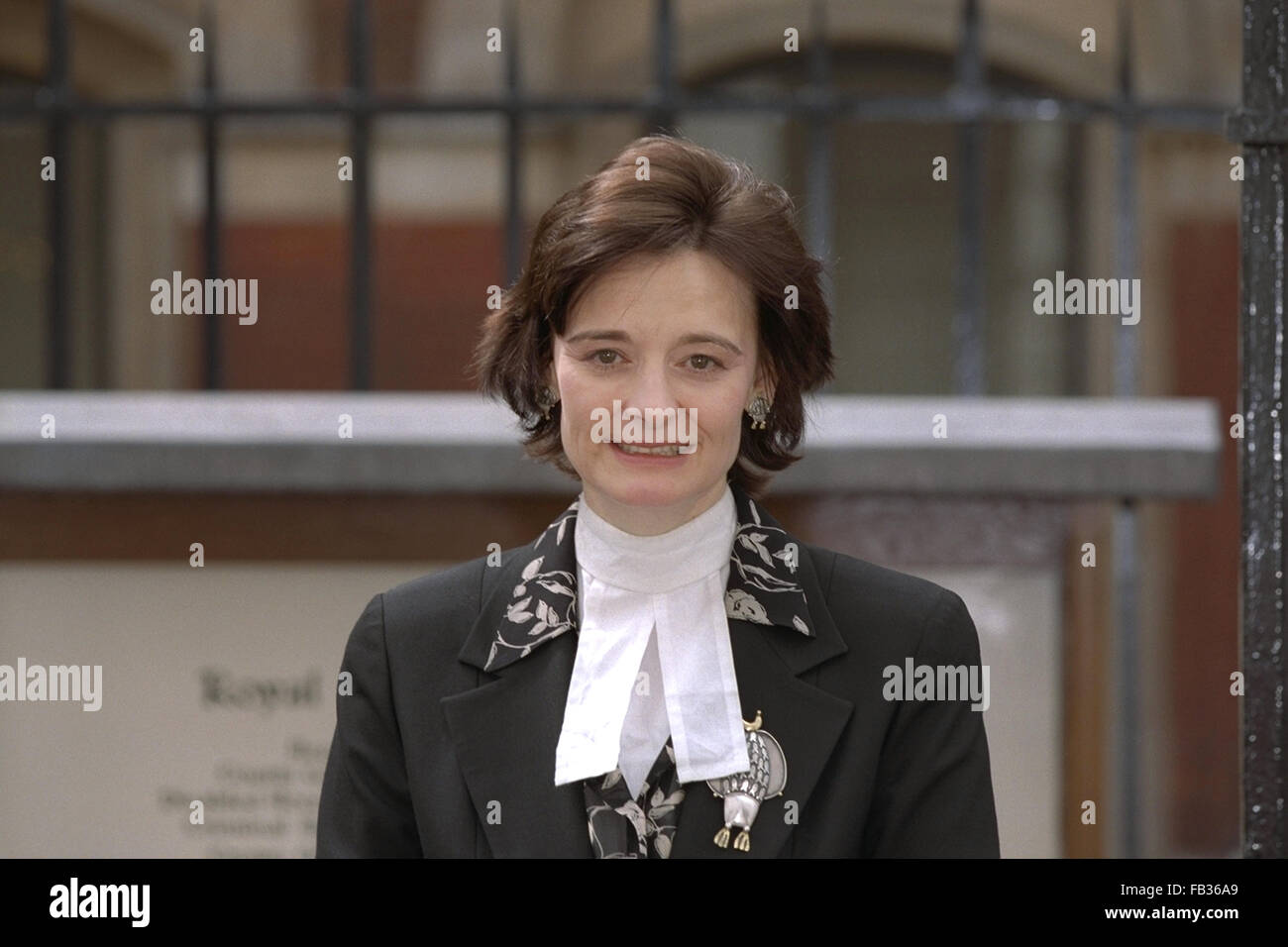 Cherie Blair at her first day back at work as a barrister at The Royal Courts of Justice, High Court, London, England, UK since her husband, Tony Blair, was elected Prime Minister. The 42-year-old barrister is determined to carry on with her job whilst her husband governs the country. 08.05.1997 Stock Photo