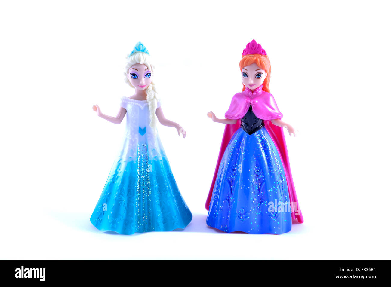 Disney, Frozen Magiclip Anna & Elsa Princess Toy Dolls Stock Photo