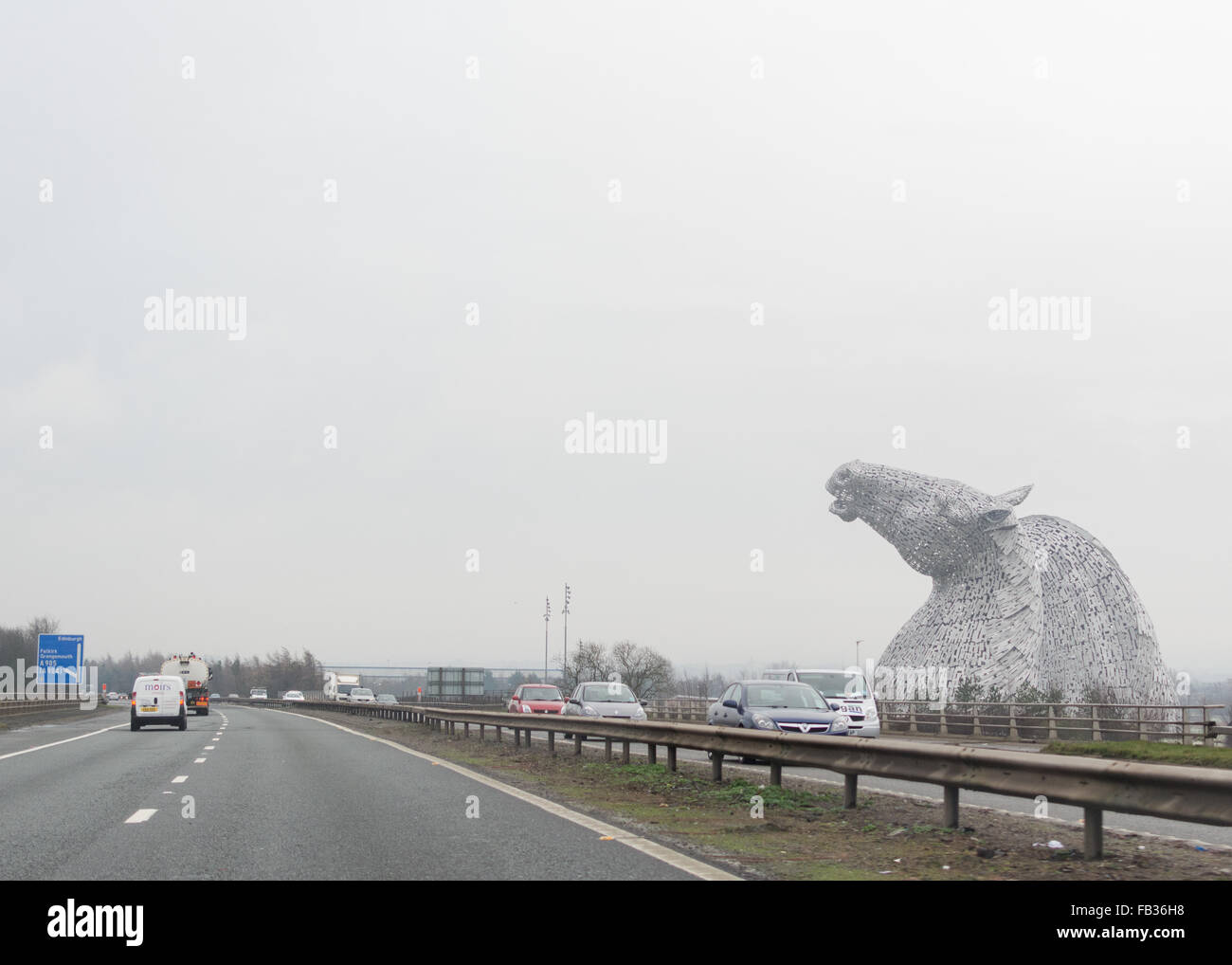 Falkirk, Scotland, UK 8 January 2016 UK weather The Kelpies