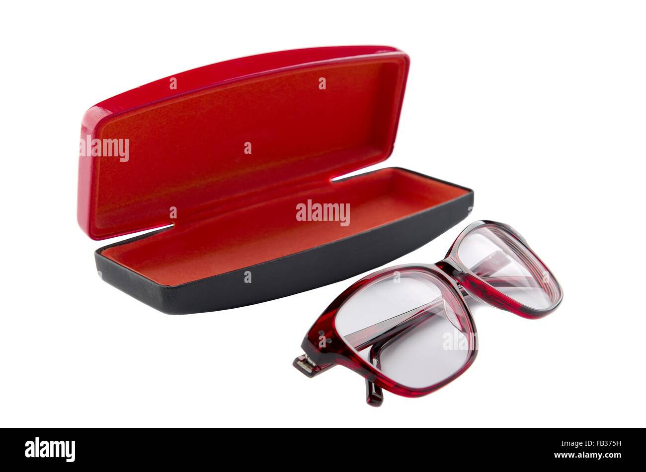 Spectacles and Case for glasses on a white background Stock Photo