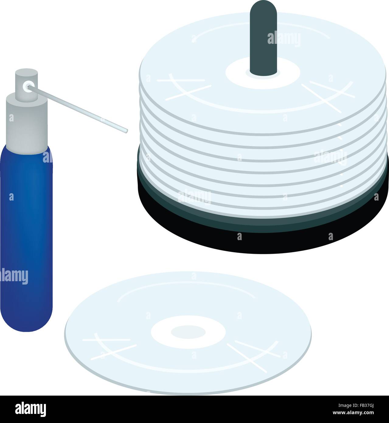 Computer and Technology, CD or DVD Compact Disc with Cleaning Liquid or