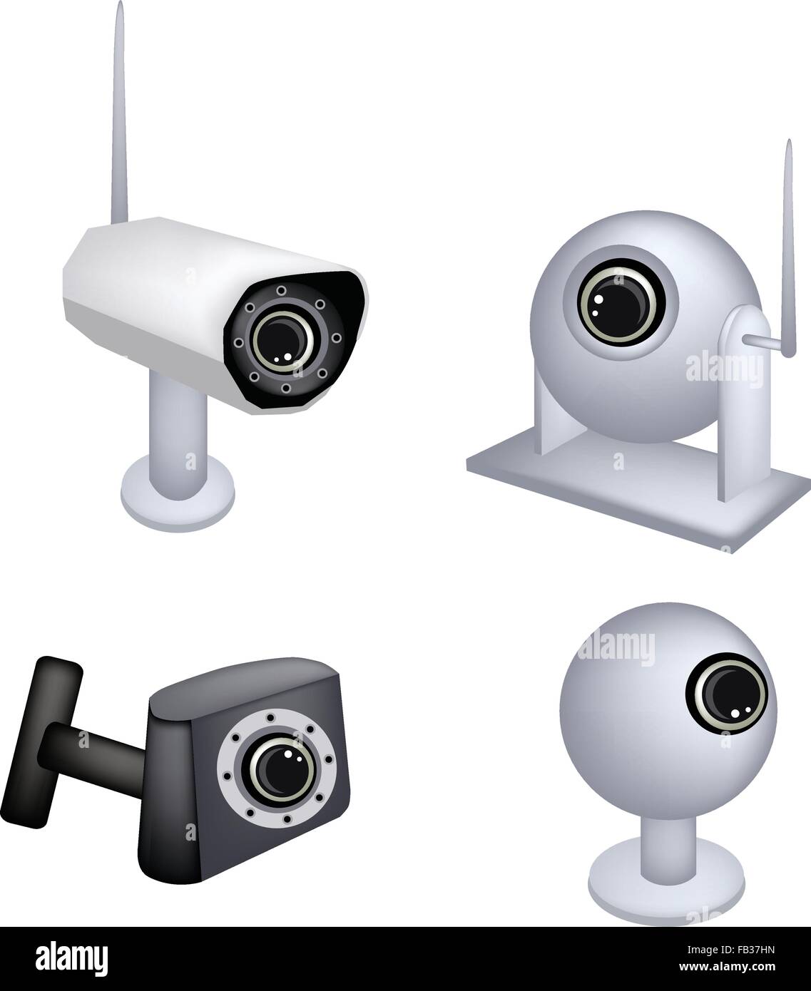 Illustration Collection of CCTV Security Camera or Surveillance Camera