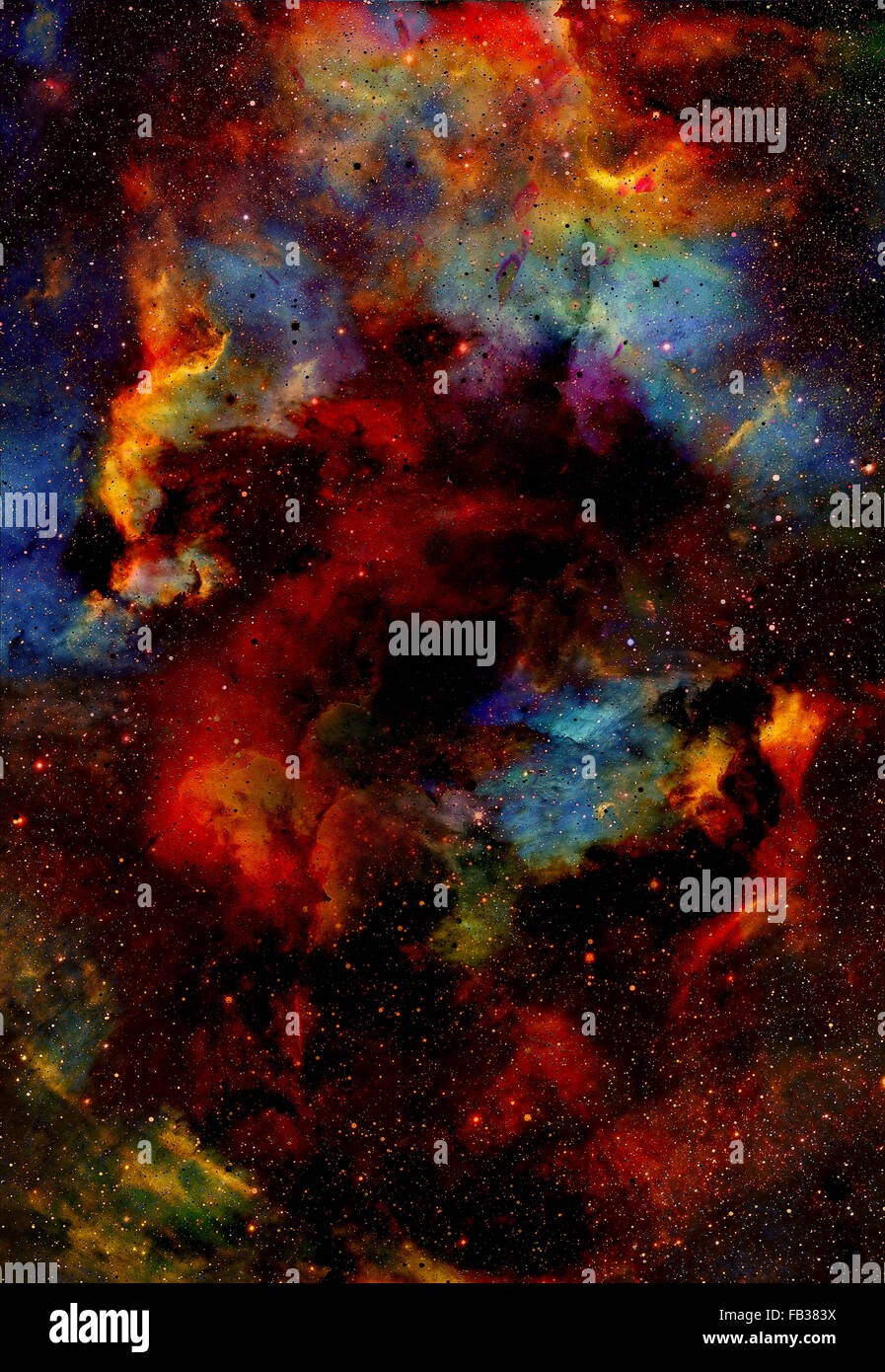 Nebula, Cosmic space and stars, blue cosmic abstract background Stock ...