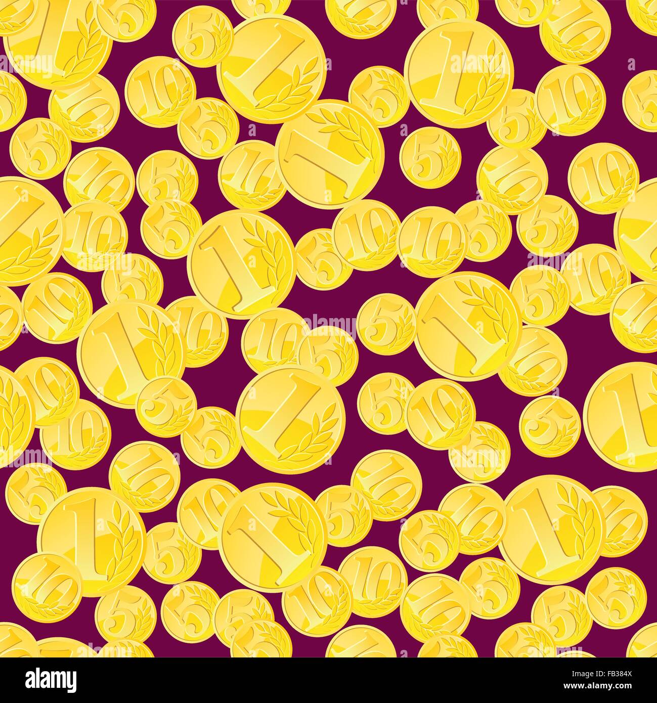 Seamless pattern with golden coins. EPS8 vector illustration Stock ...
