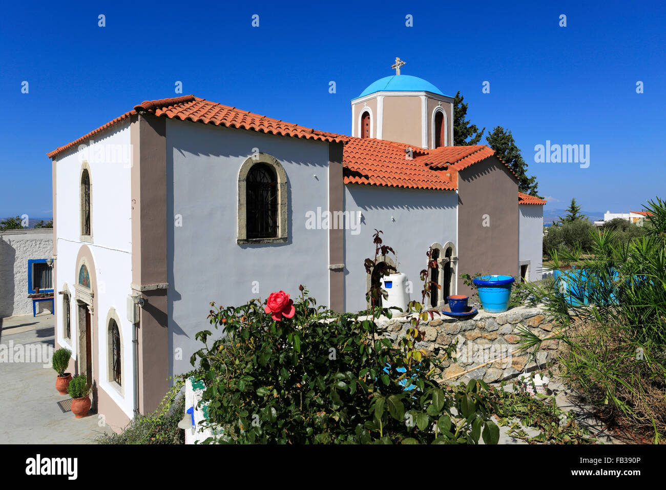 The Church of Panayia Kouvoukliani, Zia village, Kos Island, Dodecanese group of islands, South Aegean Sea, Greece. Stock Photo